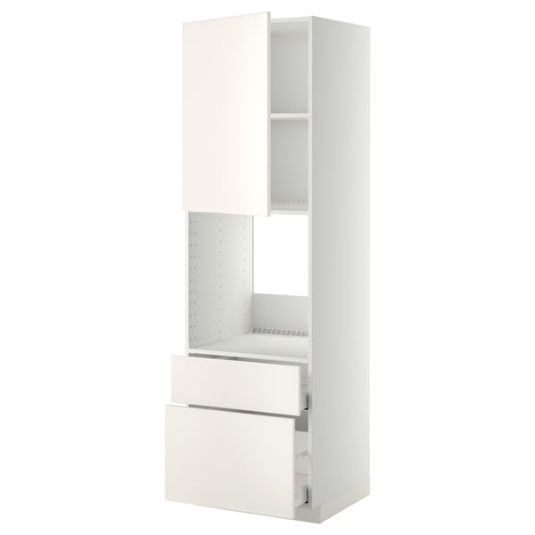 METOD / MAXIMERA Mobil forn/cass/2fron/1cass me/1al, bianco/Veddinge bianco, 60x60x200 cm