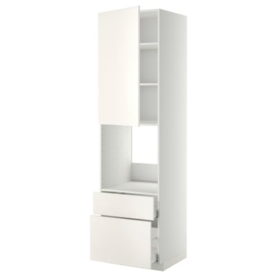 METOD / MAXIMERA Mobil forn/cass/2fron/1cass me/1al, bianco/Veddinge bianco, 60x60x220 cm
