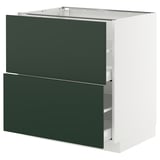 METOD / MAXIMERA Mobile 2 frontali/2 cassetti alti, bianco/Havstorp verde intenso, 80x60 cm