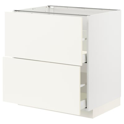 METOD / MAXIMERA Mobile 2 frontali/2 cassetti alti, bianco/Vallstena bianco, 80x60 cm