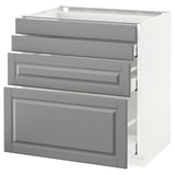 METOD / MAXIMERA Mobile/4 frontali/4 cassetti, bianco/Bodbyn grigio, 80x60 cm