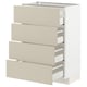 METOD / MAXIMERA Mobile/4 frontali/4 cassetti, bianco/Havstorp beige, 60x37 cm