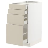 METOD / MAXIMERA Mobile/4 frontali/4 cassetti, bianco/Havstorp beige, 40x60 cm