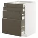 METOD / MAXIMERA Mobile/4 frontali/4 cassetti, bianco/Havstorp marrone-beige, 60x60 cm