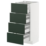 METOD / MAXIMERA Mobile/4 frontali/4 cassetti, bianco/Havstorp verde intenso, 40x37 cm