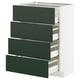 METOD / MAXIMERA Mobile/4 frontali/4 cassetti, bianco/Havstorp verde intenso, 60x37 cm