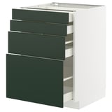 METOD / MAXIMERA Mobile/4 frontali/4 cassetti, bianco/Havstorp verde intenso, 60x60 cm
