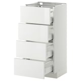 METOD / MAXIMERA Mobile/4 frontali/4 cassetti, bianco/Ringhult bianco, 40x37 cm
