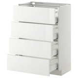 METOD / MAXIMERA Mobile/4 frontali/4 cassetti, bianco/Ringhult bianco, 60x37 cm