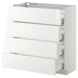 METOD / MAXIMERA Mobile/4 frontali/4 cassetti, bianco/Ringhult bianco, 80x37 cm