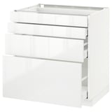METOD / MAXIMERA Mobile/4 frontali/4 cassetti, bianco/Ringhult bianco, 80x60 cm