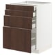 METOD / MAXIMERA Mobile/4 frontali/4 cassetti, bianco/Sinarp marrone, 60x60 cm