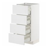 METOD / MAXIMERA Mobile/4 frontali/4 cassetti, bianco/Stensund bianco, 40x37 cm