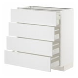 METOD / MAXIMERA Mobile/4 frontali/4 cassetti, bianco/Stensund bianco, 80x37 cm