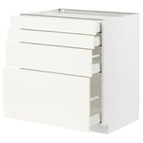 METOD / MAXIMERA Mobile/4 frontali/4 cassetti, bianco/Vallstena bianco, 80x60 cm