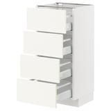 METOD / MAXIMERA Mobile/4 frontali/4 cassetti, bianco/Vallstena bianco, 40x37 cm