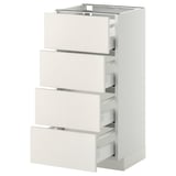 METOD / MAXIMERA Mobile/4 frontali/4 cassetti, bianco/Veddinge bianco, 40x37 cm