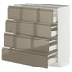 METOD / MAXIMERA Mobile/4 frontali/4 cassetti, bianco/Voxtorp grigio-marrone scuro lucido, 80x37 cm
