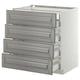 METOD / MAXIMERA Mobile 4front/2cassetti bassi/3medi, bianco/Bodbyn grigio, 80x60 cm