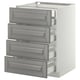 METOD / MAXIMERA Mobile 4front/2cassetti bassi/3medi, bianco/Bodbyn grigio, 60x60 cm