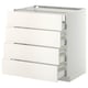 METOD / MAXIMERA Mobile 4front/2cassetti bassi/3medi, bianco/Veddinge bianco, 80x60 cm