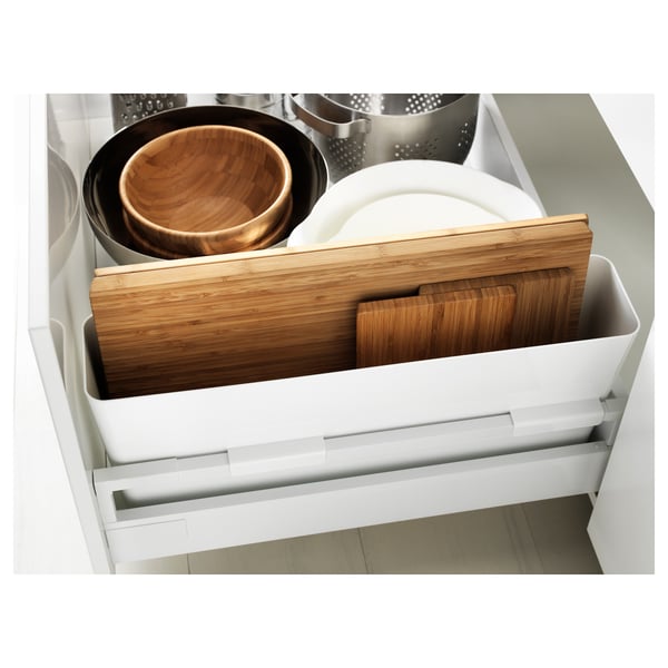METOD / MAXIMERA Mobile 4front/2cassetti bassi/3medi, bianco/Veddinge bianco, 80x60 cm