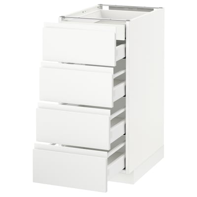 METOD / MAXIMERA Mobile 4front/2cassetti bassi/3medi, bianco/Voxtorp bianco opaco, 40x60 cm