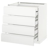 METOD / MAXIMERA Mobile 4front/2cassetti bassi/3medi, bianco/Voxtorp bianco opaco, 80x60 cm