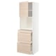 METOD / MAXIMERA Mobile alt micro com/anta/3cassetti, bianco/Askersund effetto frassino chiaro, 60x60x200 cm