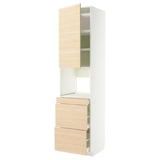 METOD / MAXIMERA Mobile alt micro com/anta/3cassetti, bianco/Askersund effetto frassino chiaro, 60x60x240 cm