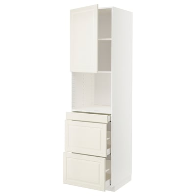 METOD / MAXIMERA Mobile alt micro com/anta/3cassetti, bianco/Bodbyn bianco sporco, 60x60x220 cm