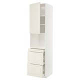 METOD / MAXIMERA Mobile alt micro com/anta/3cassetti, bianco/Bodbyn bianco sporco, 60x60x240 cm