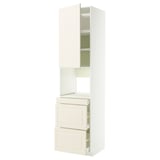 METOD / MAXIMERA Mobile alt micro com/anta/3cassetti, bianco/Bodbyn bianco sporco, 60x60x240 cm