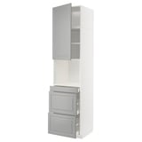 METOD / MAXIMERA Mobile alt micro com/anta/3cassetti, bianco/Bodbyn grigio, 60x60x240 cm