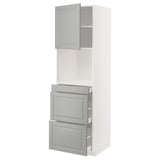 METOD / MAXIMERA Mobile alt micro com/anta/3cassetti, bianco/Bodbyn grigio, 60x60x200 cm
