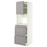 METOD / MAXIMERA Mobile alt micro com/anta/3cassetti, bianco/Bodbyn grigio, 60x60x200 cm