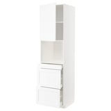 METOD / MAXIMERA Mobile alt micro com/anta/3cassetti, bianco Enköping/bianco effetto legno, 60x60x220 cm