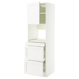 METOD / MAXIMERA Mobile alt micro com/anta/3cassetti, bianco Enköping/bianco effetto legno, 60x60x200 cm