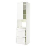 METOD / MAXIMERA Mobile alt micro com/anta/3cassetti, bianco Enköping/bianco effetto legno, 60x60x240 cm