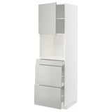 METOD / MAXIMERA Mobile alt micro com/anta/3cassetti, bianco/Havstorp grigio chiaro, 60x60x200 cm