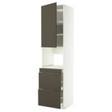 METOD / MAXIMERA Mobile alt micro com/anta/3cassetti, bianco/Havstorp marrone-beige, 60x60x240 cm