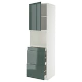 METOD / MAXIMERA Mobile alt micro com/anta/3cassetti, bianco/Kallarp grigio-verde scuro lucido, 60x60x220 cm