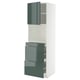 METOD / MAXIMERA Mobile alt micro com/anta/3cassetti, bianco/Kallarp grigio-verde scuro lucido, 60x60x200 cm