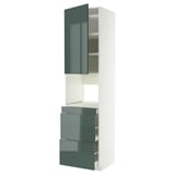 METOD / MAXIMERA Mobile alt micro com/anta/3cassetti, bianco/Kallarp grigio-verde scuro lucido, 60x60x240 cm