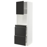 METOD / MAXIMERA Mobile alt micro com/anta/3cassetti, bianco/Nickebo antracite opaco, 60x60x200 cm
