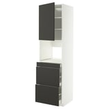 METOD / MAXIMERA Mobile alt micro com/anta/3cassetti, bianco/Nickebo antracite opaco, 60x60x220 cm