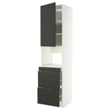 METOD / MAXIMERA Mobile alt micro com/anta/3cassetti, bianco/Nickebo antracite opaco, 60x60x240 cm