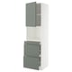 METOD / MAXIMERA Mobile alt micro com/anta/3cassetti, bianco/Nickebo grigio-verde opaco, 60x60x220 cm