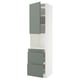METOD / MAXIMERA Mobile alt micro com/anta/3cassetti, bianco/Nickebo grigio-verde opaco, 60x60x240 cm