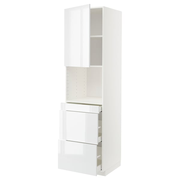 METOD / MAXIMERA Mobile alt micro com/anta/3cassetti, bianco/Ringhult bianco, 60x60x220 cm